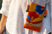 OBI+ Smartphone Shoulder Bag Handmade from Vintage Japanese Obi Fabric
