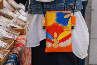 OBI+ Smartphone Shoulder Bag Handmade from Vintage Japanese Obi Fabric