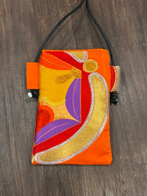 OBI+ Smartphone Shoulder Bag Handmade from Vintage Japanese Obi Fabric