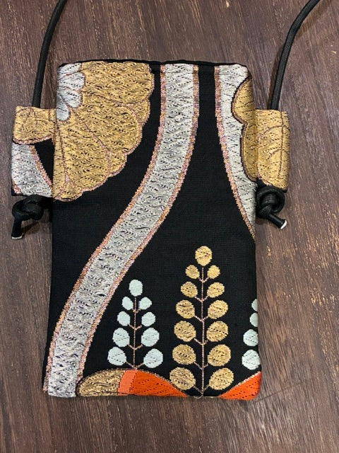 OBI+ Smartphone Shoulder Bag Handmade from Vintage Japanese Obi Fabric