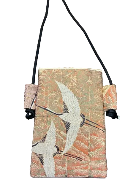 Japanese Obi Phone Bag, Japanese Silk Crossbody, Obi Smartphone Shoulder Bag, One of a Kind Gift, Lightweight Travel Bag【SS-09】