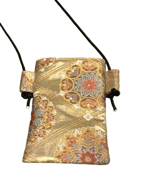 Japanese Obi Phone Bag, Japanese Silk Crossbody, Obi Smartphone Shoulder Bag, One of a Kind Gift, Lightweight Travel Bag【SS-11】