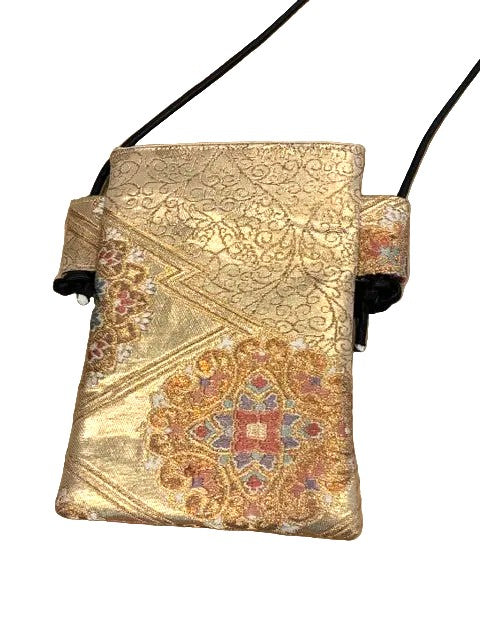 Japanese Obi Phone Bag, Japanese Silk Crossbody, Obi Smartphone Shoulder Bag, One of a Kind Gift, Lightweight Travel Bag【SS-11】