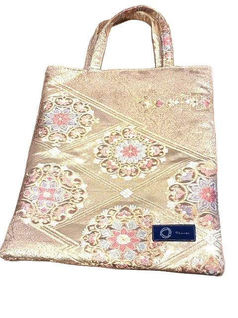 Japanese Kimono Silk Tote Bag, Vintage Obi Handmade Bag, Upcycled Sustainable Gift, One of a Kind Eco Bag【KB-30】
