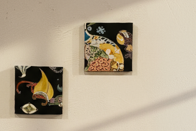 Treasures - Two-Panel Silk Kimono Fabric Art (KP2-01)