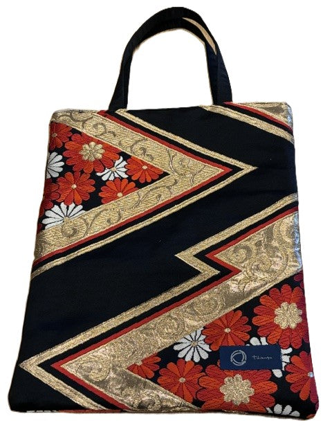 Japanese Kimono Silk Tote Bag, Vintage Obi Handmade Bag, Upcycled Sustainable Gift, One of a Kind Eco Bag【KB-31】