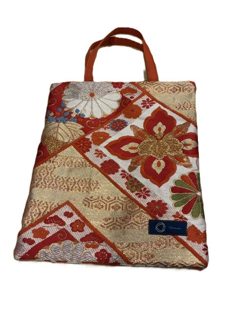 Japanese Kimono Silk Tote Bag, Vintage Obi Handmade Bag, Upcycled Sustainable Gift, One of a Kind Eco Bag【KB-32】