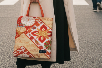 Japanese Kimono Silk Tote Bag, Vintage Obi Handmade Bag, Upcycled Sustainable Gift, One of a Kind Eco Bag【KB-32】