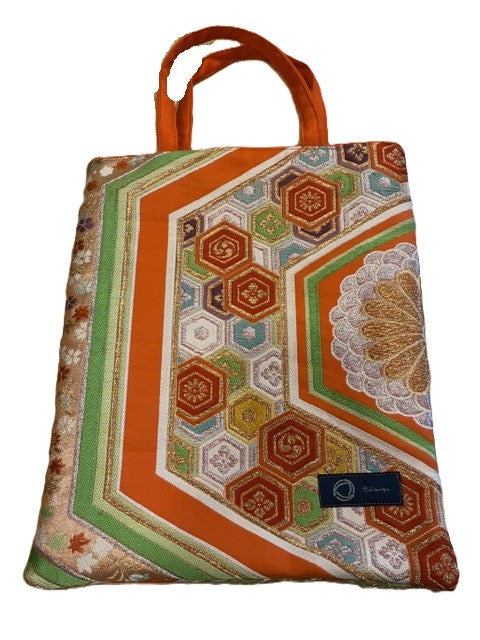 Japanese Kimono Silk Tote Bag, Vintage Obi Handmade Bag, Upcycled Sustainable Gift, One of a Kind Eco Bag【KB-33】