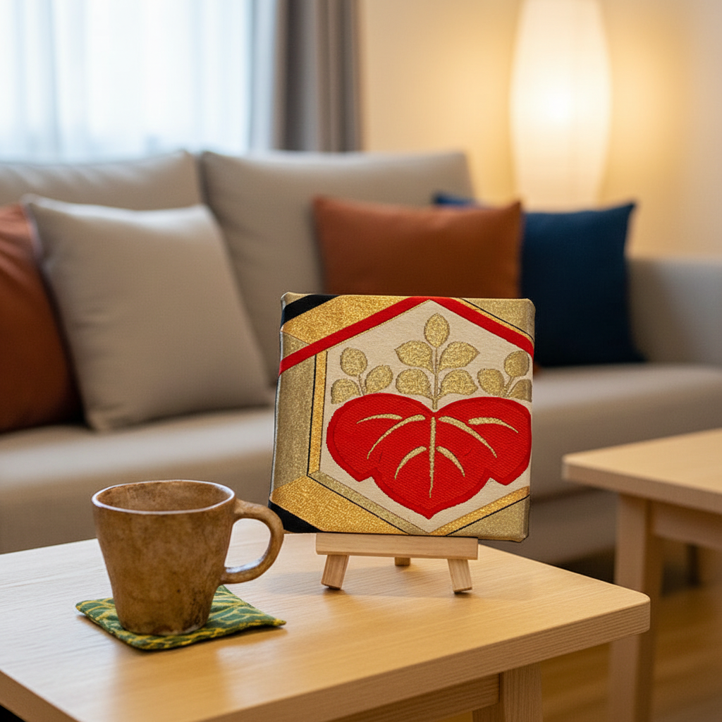 帯地アートパネル Japanese Vintage Obi Fabric Art Panel / Wall Decor